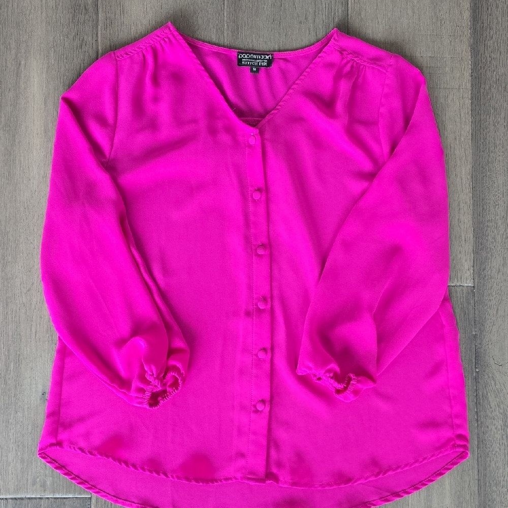 Papermoon Vibrant Pink Button-Up Blouse